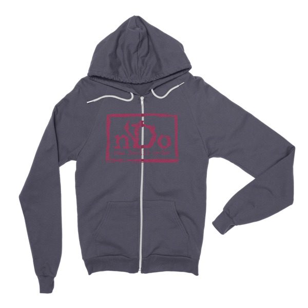 nDo Unisex Flex Fleece Zip Hoodie Maroon Artwork - Image 3