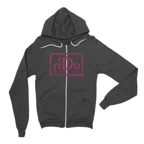 nDo Unisex Flex Fleece Zip Hoodie Maroon Artwork - Image 2