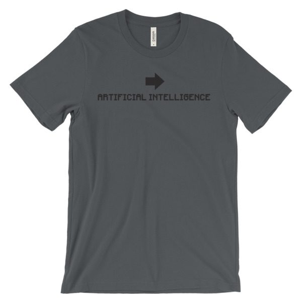 Artificial Intelligence - LEFT - Unisex (up to 4XL) Short Sleeve Black Artwork - Image 2
