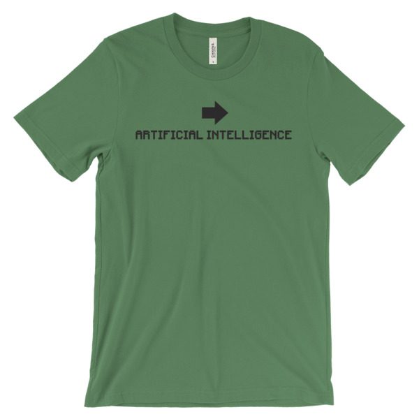 Artificial Intelligence - LEFT - Unisex (up to 4XL) Short Sleeve Black Artwork - Image 3