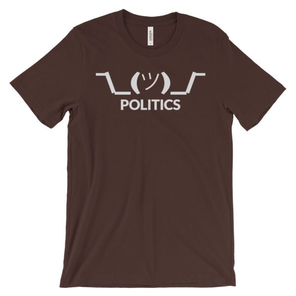Shrug - Politics - Unisex (up to 4XL) Short Sleeve White Artwork - Image 2