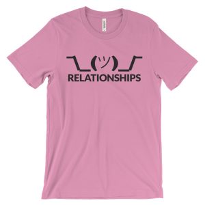 Shrug - Relationships - Unisex (up to 4XL) Short Sleeve Black Artwork