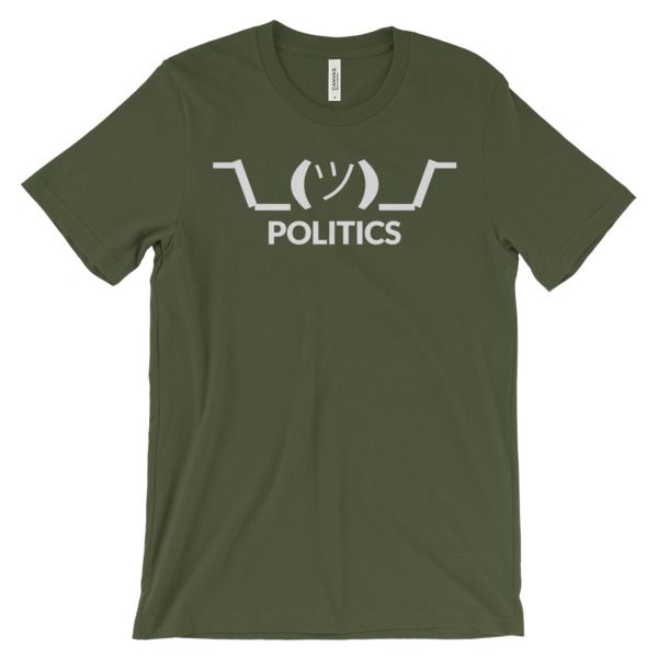 Shrug - Politics - Unisex (up to 4XL) Short Sleeve White Artwork - Image 4