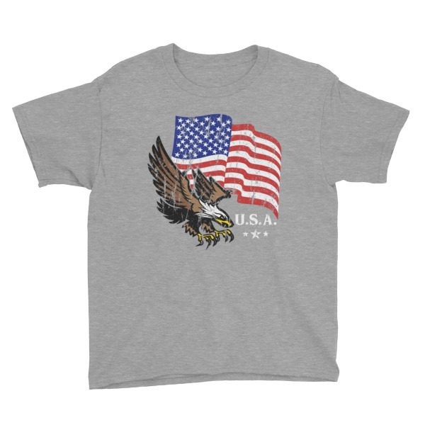American Flag & Eagle Youth Short Sleeve T-Shirt - Image 4