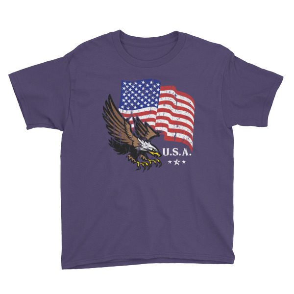 American Flag & Eagle Youth Short Sleeve T-Shirt - Image 3