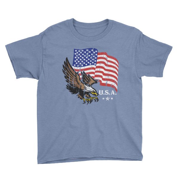 American Flag & Eagle Youth Short Sleeve T-Shirt - Image 7
