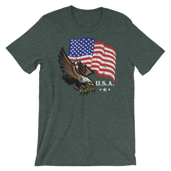 American Flag & Eagle Short-Sleeve Unisex T-Shirt Color Set 01 - Image 3