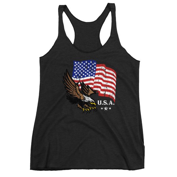 American Flag & Eagle Women's Racerback Tank - Image 2