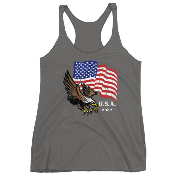 American Flag & Eagle Women's Racerback Tank