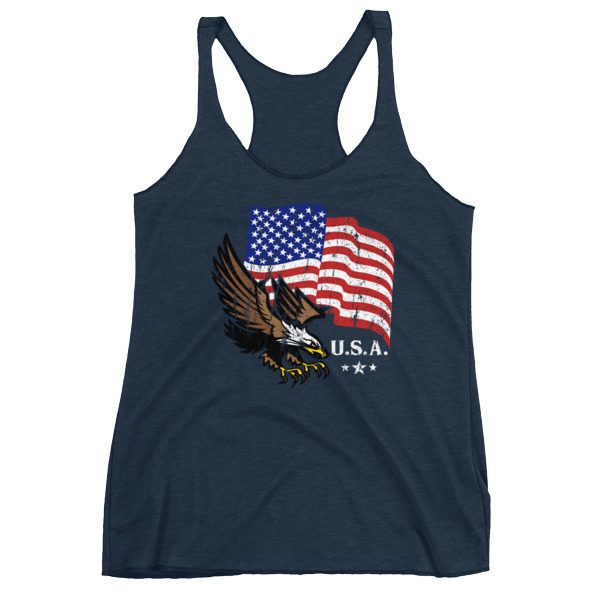 American Flag & Eagle Women's Racerback Tank - Image 5