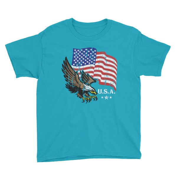 American Flag & Eagle Youth Short Sleeve T-Shirt - Image 6