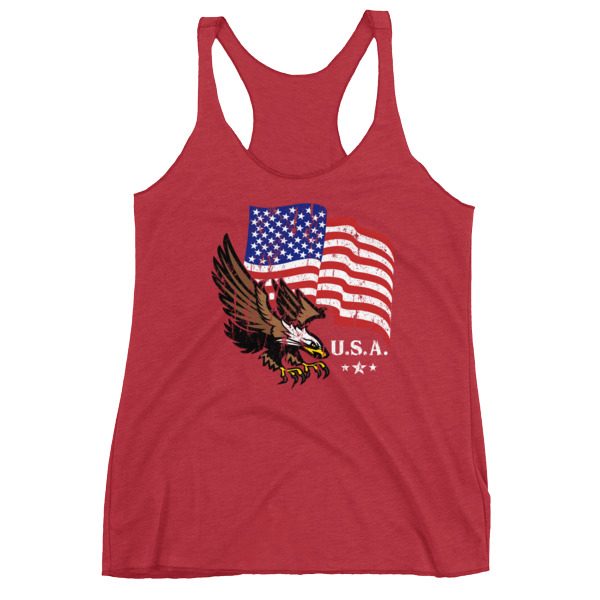 American Flag & Eagle Women's Racerback Tank - Image 12